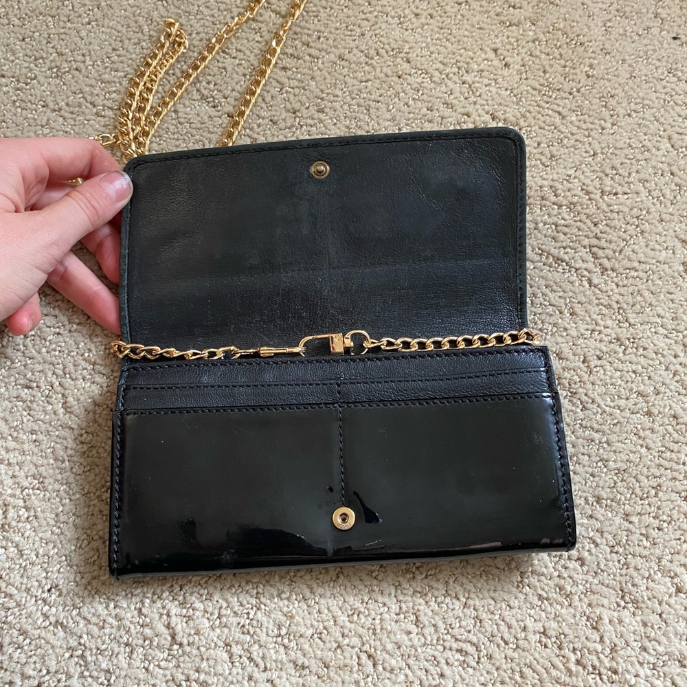 Chloe Eclipse black patent leather wallet on chain gold crossbody - Picture 3 of 9